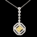 18K Gold 1.17ctw Fancy Diamond Pendant
