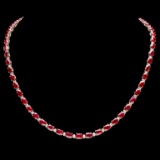 14k Gold 27.00ct Ruby & 1.25ct Diamond Necklace