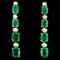 14K Gold 5.00ct Emerald & 0.35ctw Diamond Earrings