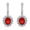 14K Gold 5.00ct Ruby & 1.30ct Diamond Earrings