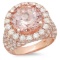 14K Gold 6.00ct Morganite & 3.50ct Diamond Ring