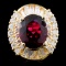 14K Gold 4.02ct Tourmaline & 1.36ctw Diamond Ring