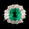 18K Gold 2.80ct Emerald & 1.00ctw Diamond Ring