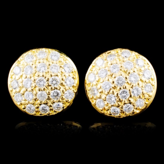 14K Gold 0.76ctw Diamond Earrings