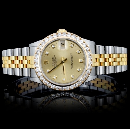 Rolex YG/SS DateJust 2.50ct Diamond 31MM Watch