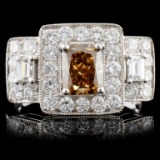 18K White Gold 2.06ctw Fancy Color Diamond Ring