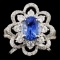 18K White Gold 2.00ct Sapphire & 0.98ct Diamond Ri