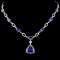 18K Gold 15.47ct Tanzanite & 2.37ctw Diamond Neckl