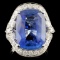 18K Gold 14.46ct Sapphire & 1.94ctw Diamond Ring