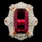 18K Gold 5.48ct Tourmaline & 1.54ctw Diamond Ring