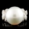 18K Gold 12.00MM Pearl & 0.27ctw Diamond Ring