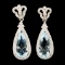 14K Gold 6.13ct Aquamarine & 1.05ctw Diamond Earri