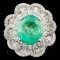 18K Gold 4.31ct Emerald & 1.56ctw Diamond Ring