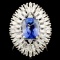 18K Gold 2.63ct Tanzanite & 1.07ctw Diamond Ring