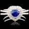 18K Gold 1.95ct Sapphire & 0.29ctw Diamond Ring