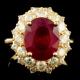 14K Gold 5.61ct Ruby & 1.45ctw Diamond Ring