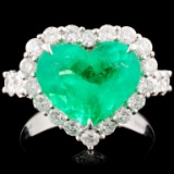 18K Gold 3.71ct Emerald & 1.47ctw Diamond Ring