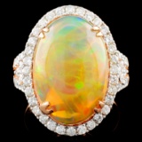 18K Gold 6.25ct Opal & 0.95ctw Diamond Ring