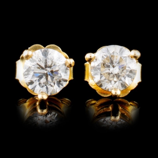 14K Gold 1.00ctw Diamond Earrings