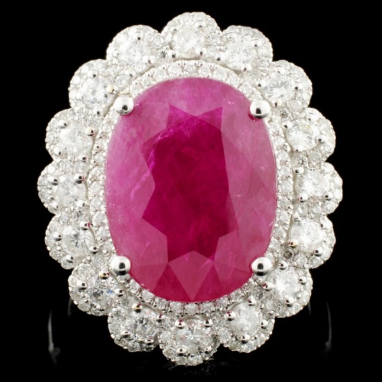 18K Gold 8.52ct Ruby & 1.13ctw Diamond Ring