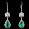 18K White Gold 1.51ct Emerald & 0.73ct Diamond Ear