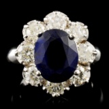 14K Gold 4.32ct Sapphire & 2.05ctw Diamond Ring