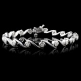 14K White Gold 1.00ctw Diamond Bracelet