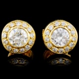 18K Gold 1.17ctw Diamond Earrings