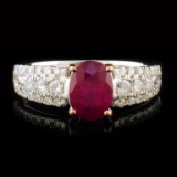 14k White Gold 1.44ct Ruby & 0.42ctw Diamond Ring