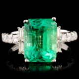 18K Gold 3.69ct Emerald & 0.61ctw Diamond Ring