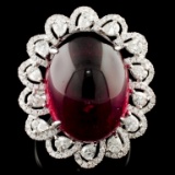 18K Gold 25.37ct Rubellite & 1.60ctw Diamond Ring