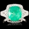 18K Gold 3.45ct Emerald & 0.54ctw Diamond Ring
