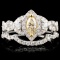 18K White Gold 0.97ctw Fancy Color Diamond Ring