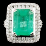 18K Gold 6.06ct Emerald & 1.35ctw Diamond Ring