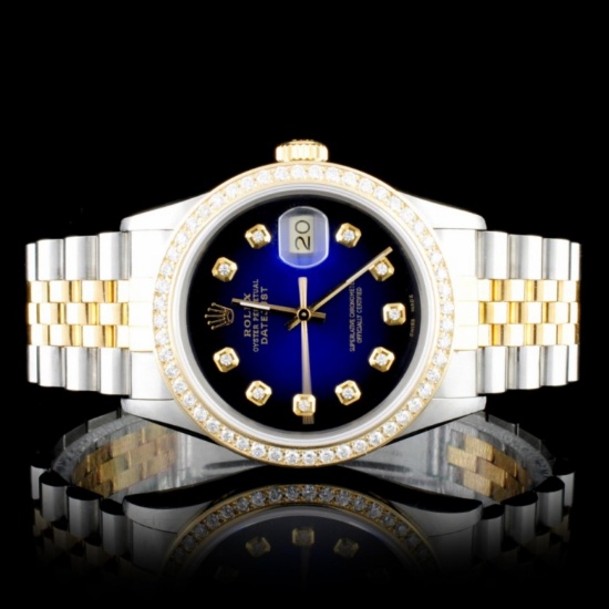 Rolex DateJust YG/SS Diamond 36mm Wristwatc