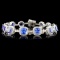 14K Gold 14.84ctw Tanzanite & 2.87ctw Diamond Brac