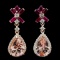 14K Gold 6.50ct Morganite & 0.67ctw Diamond Earrin