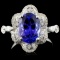 18K White Gold 3.31ct Tanzanite & 0.61ct Diamond R