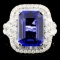 18K Gold 8.12ct Tanzanite & 1.58ctw Diamond Ring