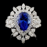 18K W Gold 3.21ct Tanzanite & 1.99ct Diamond Ring