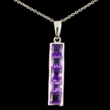 14K Gold 2.00ct Amethyst Pendant