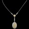 14K Gold 7.42ct Opal & 0.70ctw Diamond Necklace