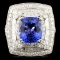 18K Gold 3.44ct Tanzanite & 1.58ctw Diamond Ring