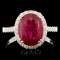 18K Gold 3.86ct Ruby & 0.39ctw Diamond Ring