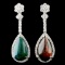 14K Gold 5.39ct Opal & 1.09ctw Diamond Earrings