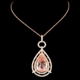 14K Rose Gold 10.37ct Morganite & 1.37ctw Diamond