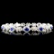 18K Gold 4.02ct Sapphire & 2.02ctw Diamond Bracele