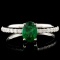 14K Gold 0.64ct Emerald & 0.21ctw Diamond Ring