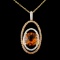 14K Gold 5.58ct Citrine & 1.39ctw Diamond Pendant