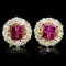 18K Gold 0.70ct Ruby & 0.86ct Diamond Earrings